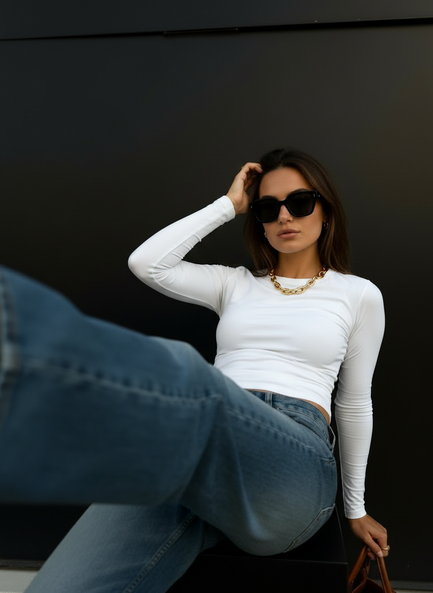 The Essential Sculpt Bluz - Saf Beyaz