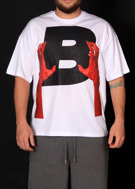 HANDS (not) FREE - Baskılı Oversize Tişört