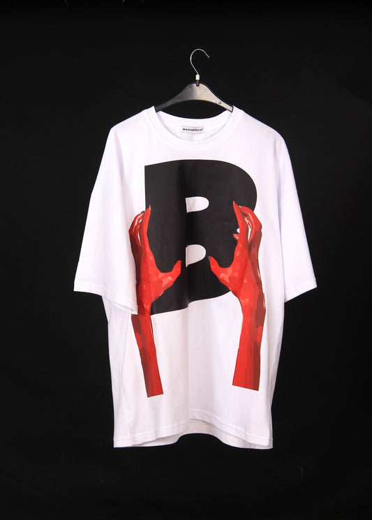 HANDS (not) FREE - Baskılı Oversize Tişört