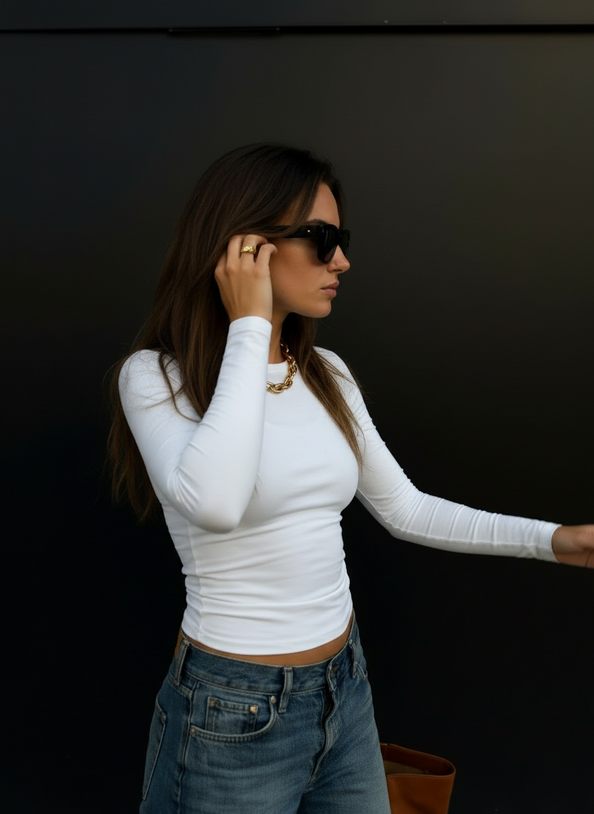 The Essential Sculpt Bluz - Saf Beyaz