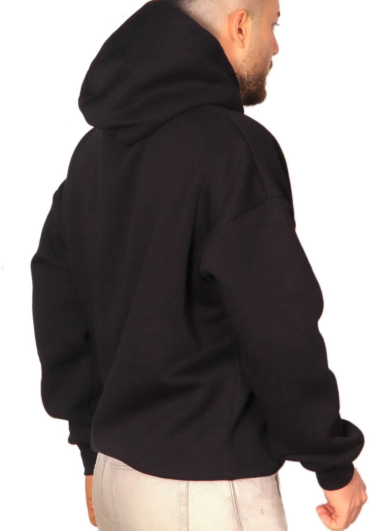 Siyah Oversize Box Fit Hoodie