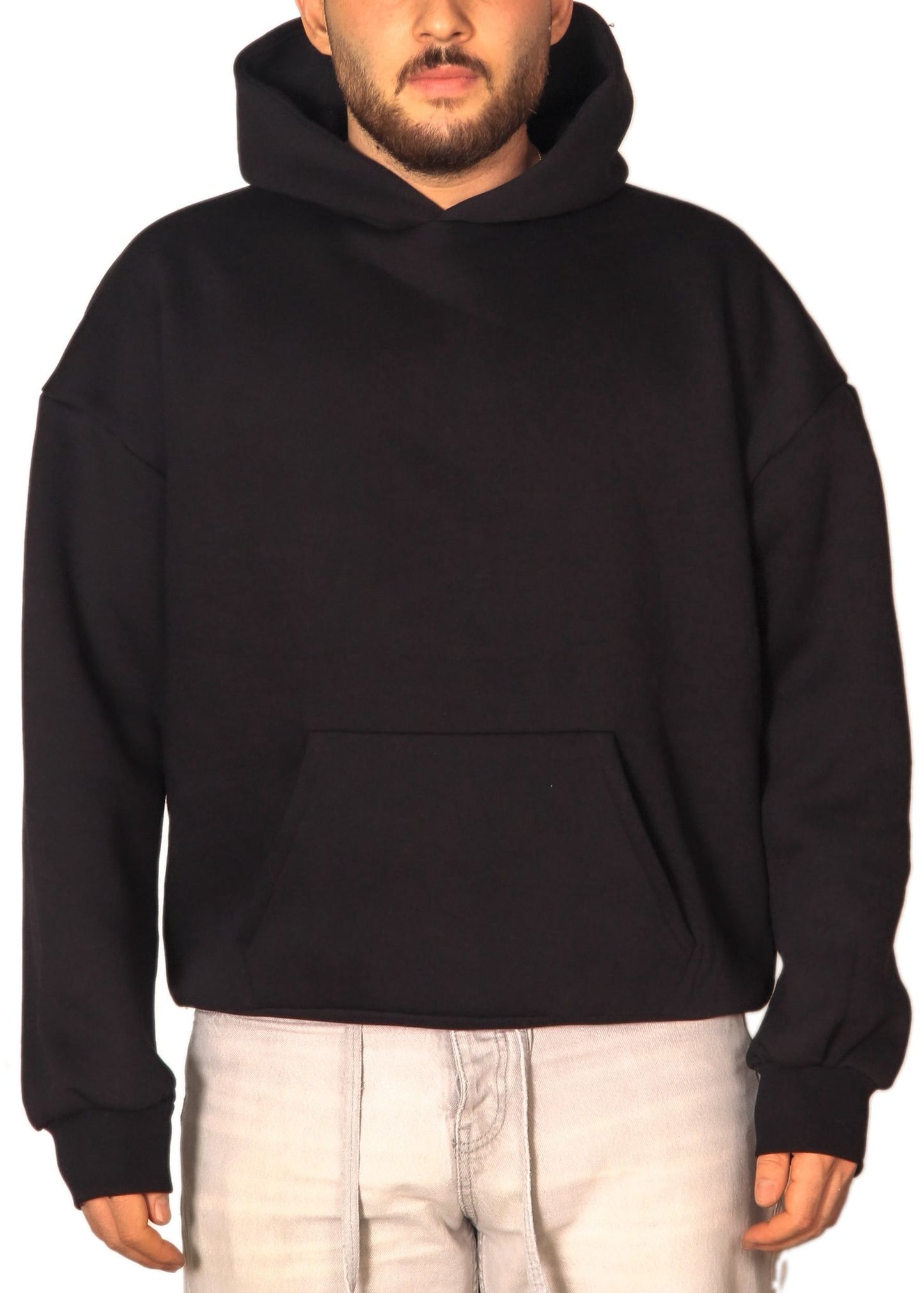 Siyah Oversize Box Fit Hoodie