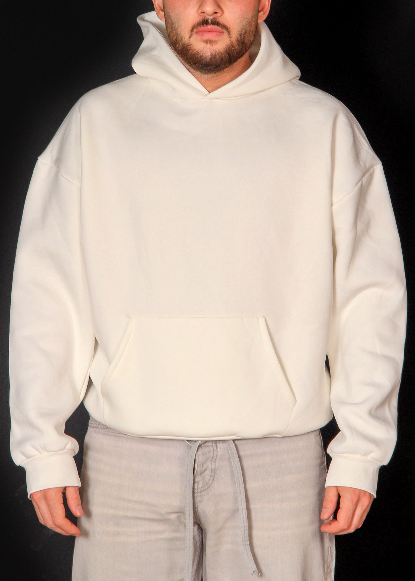 Ekru Oversize Box Fit Hoodie