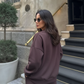 The Zip-Up & Palazzo Kahverengi Uzun Eşofman Takımı