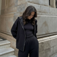 The Zip-Up & Palazzo Antrasit Uzun Eşofman Takımı